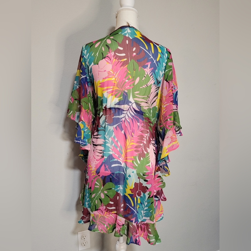 Tropical Print Women's Swim Cover-Up - Picture 3 of 3